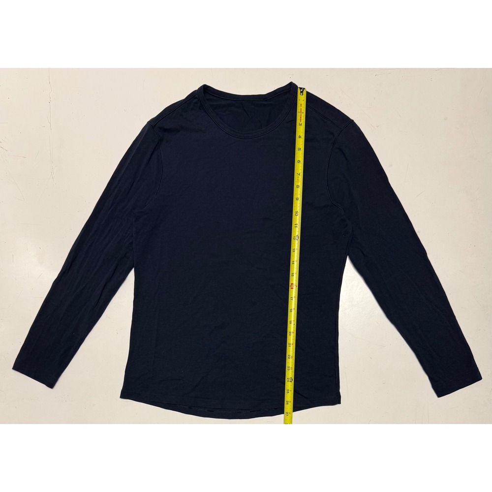Lululemon Mens Long Sleeve Crewneck T-Shirt Navy Blue Activewear Top Size Medium